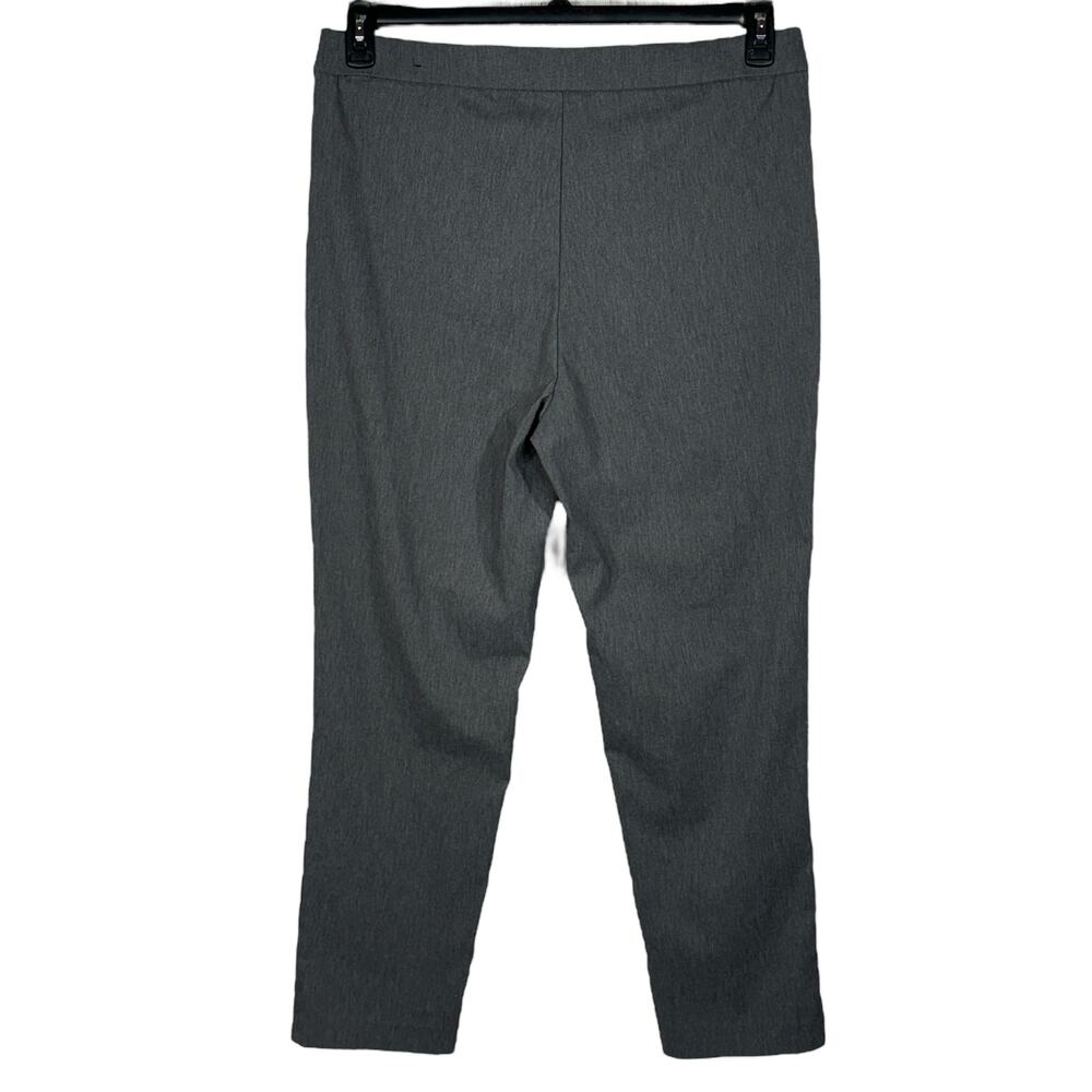 Alfred Dunner SZ 14 Pull-On Pants Flat Front Stretch Straight Leg Pockets Gray